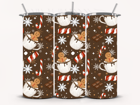 Hot Cocoa Gingerbread Seamless Transfer
