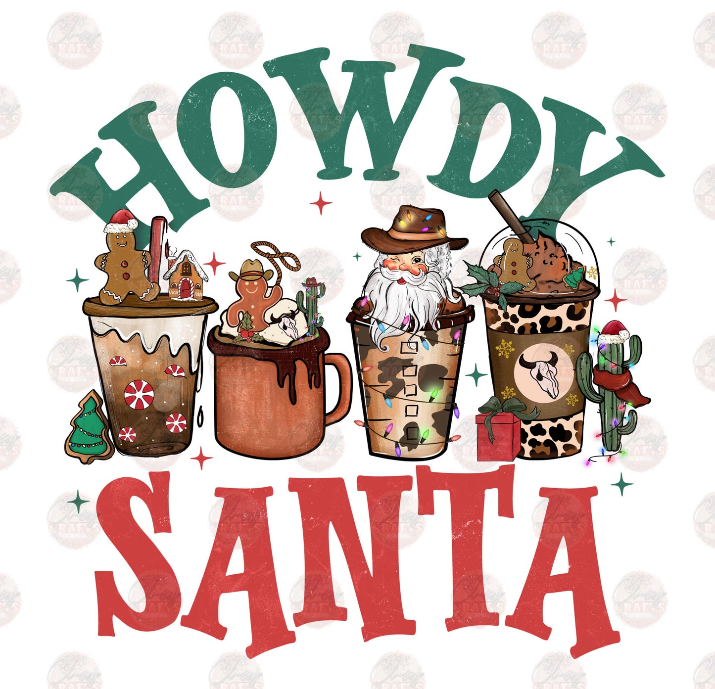Howdy Santa Coffee - Sublimation Transfer