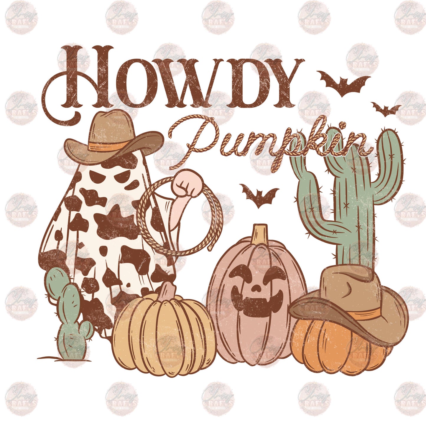 Howdy Pumpkin Western Transfer