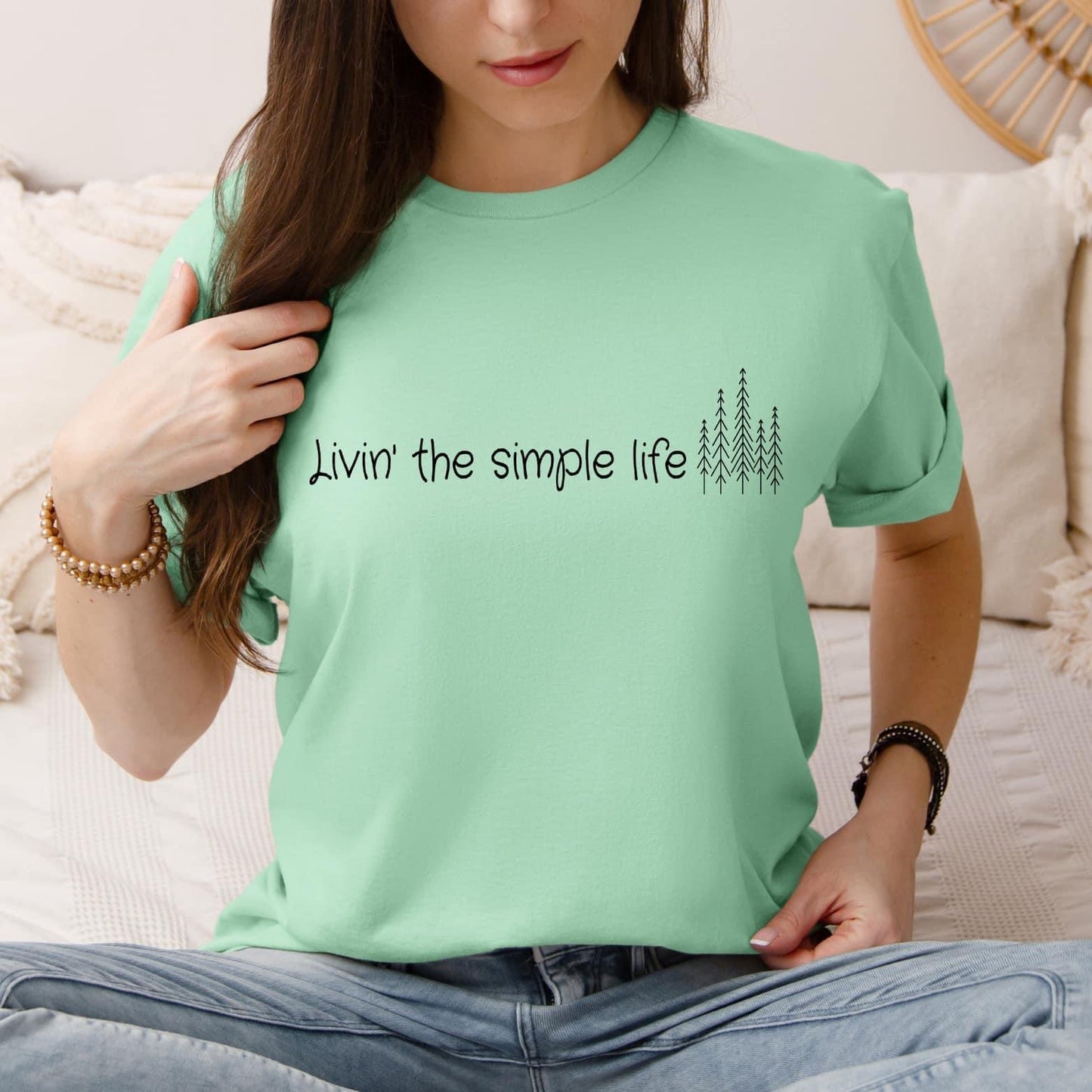 Living The Simple Life - SINGLE COLOR - Screen Print Transfer