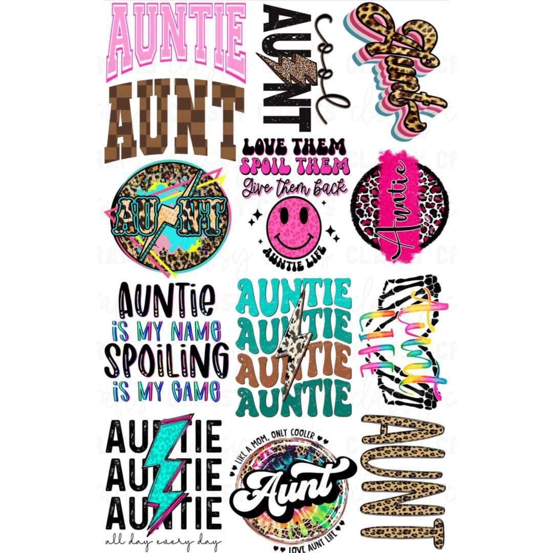 Aunt -  30x48 - PRE MADE GANG SHEET