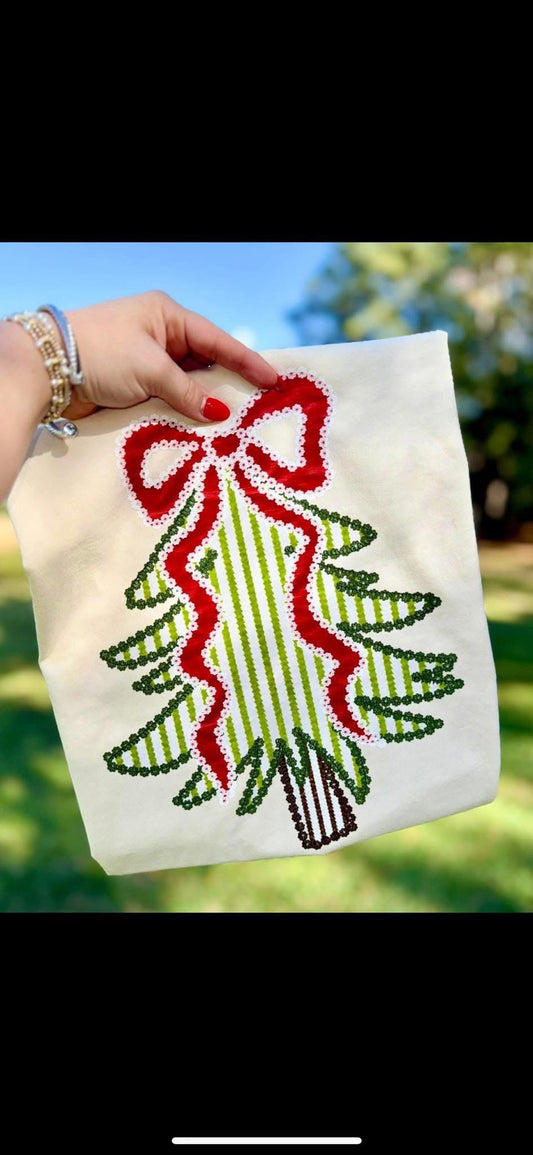 Seersucker Coquette Christmas Tree TRANSFER