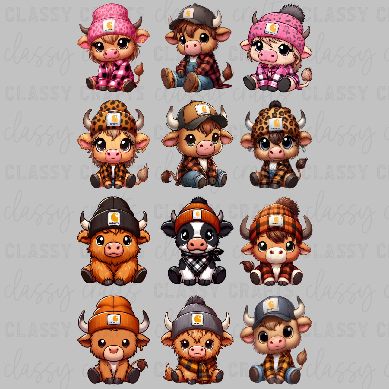 Baby Highland  - 30x48 - PREMADE GANG SHEET