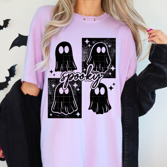 Spooky Black Grid Transfer