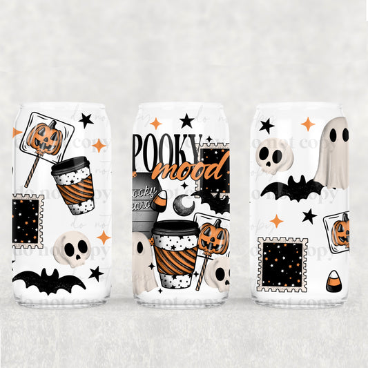 Spooky Mood 16oz Libbey Wrap Transfer