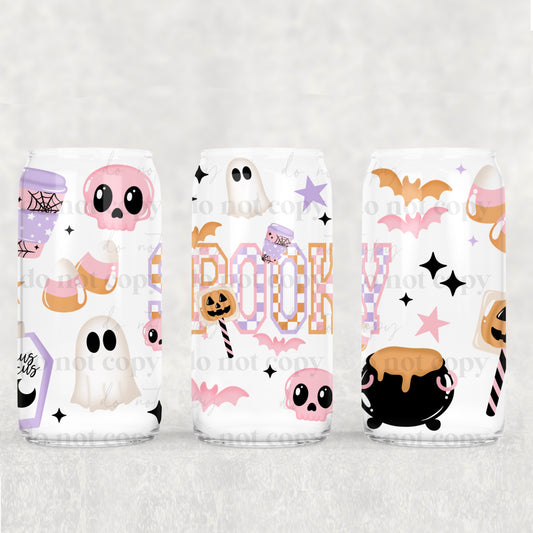 Pastel Varsity Spooky 16oz Libbey Wrap Transfer