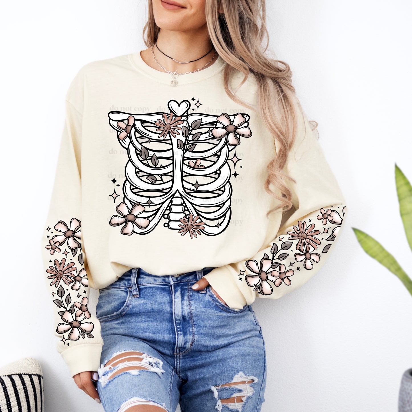 Floral Rib Cage  ** TWO PART* SOLD SEPARATELY** Transfer