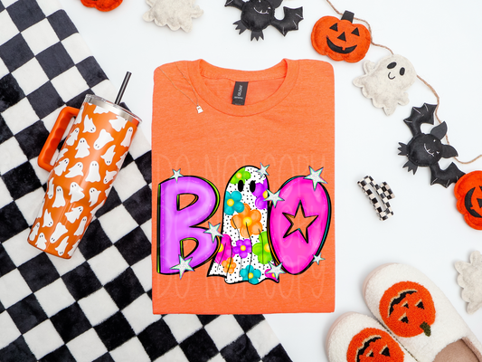 Boo Bright Floral Transfer