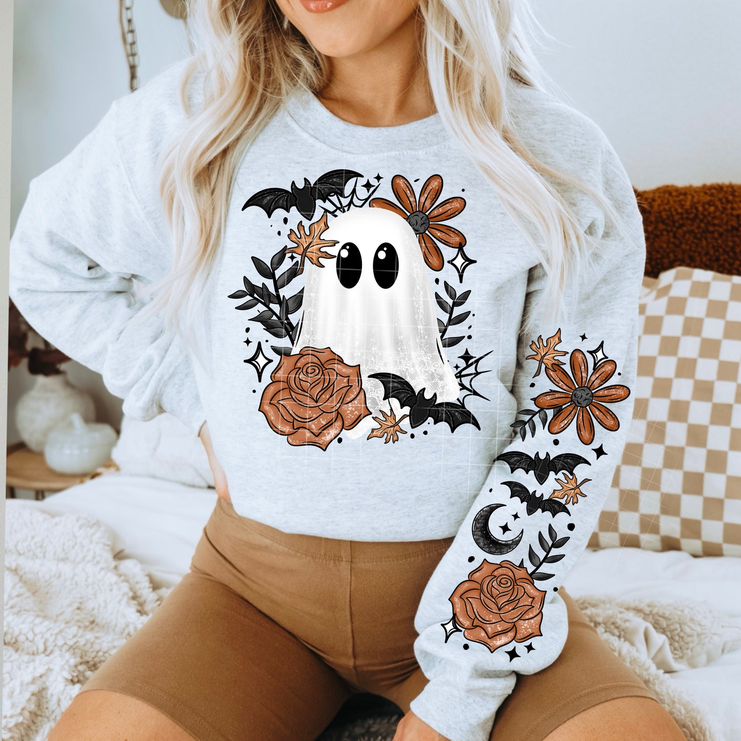 Orange Floral Ghost ** TWO PART* SOLD SEPARATELY**