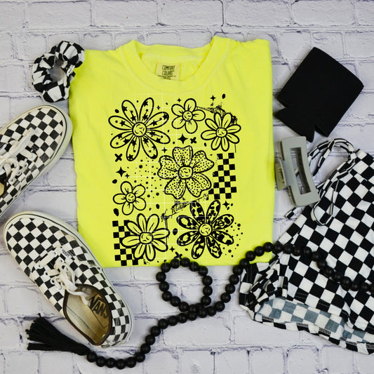Grunge Messy Florals Transfer