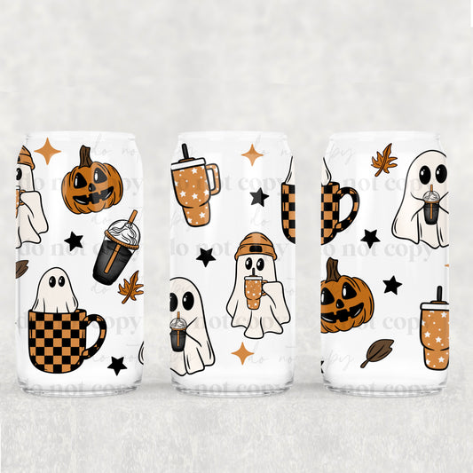 Fall Ghosties 16oz Libbey Wrap Transfer