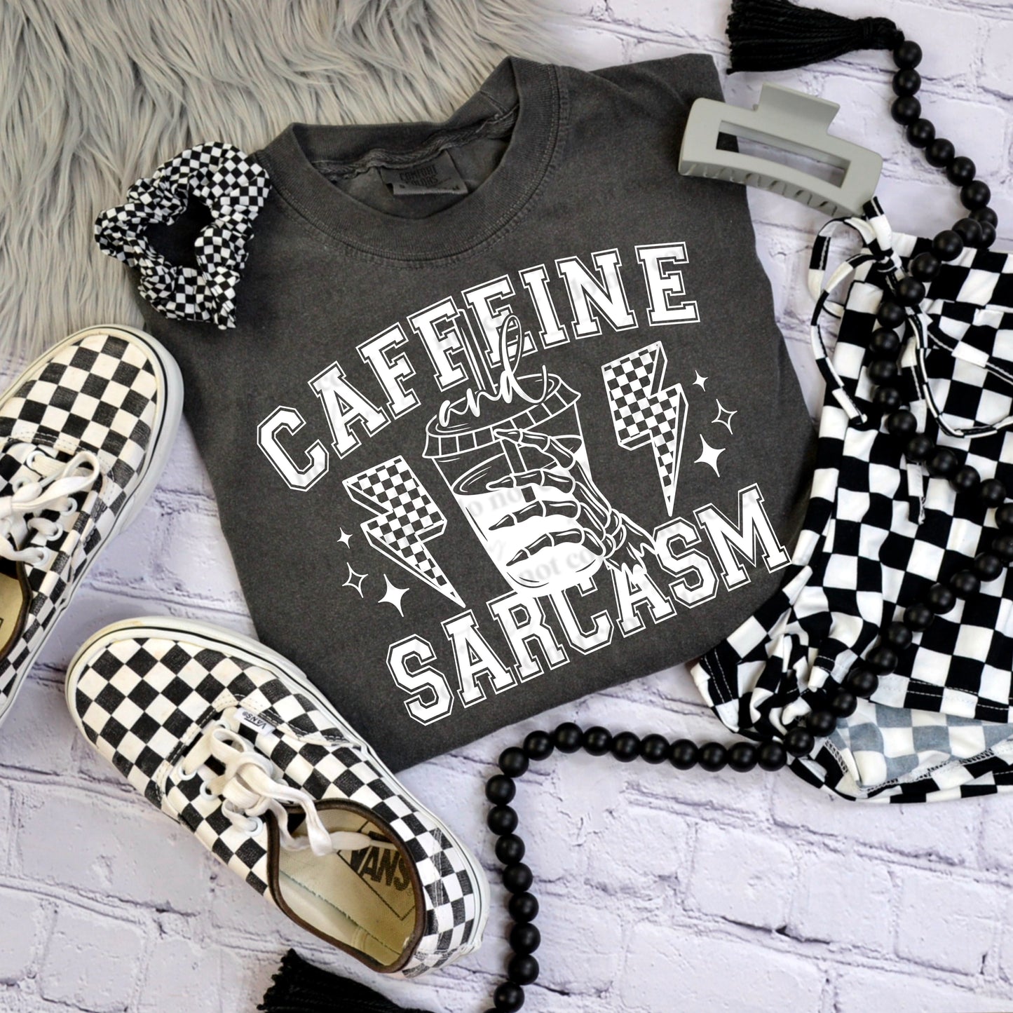 Caffeine And Sarcasm White Transfer