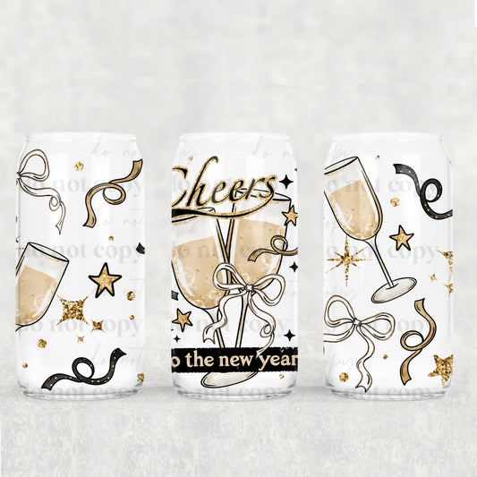 New Year Cheers Libbey 16 oz Transfer