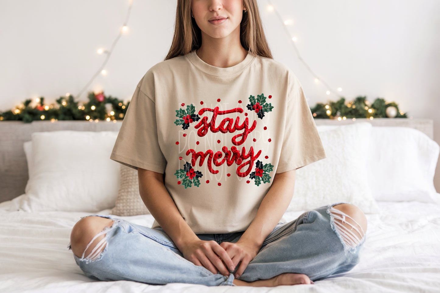 Stay Merry Faux Yarn Transfer