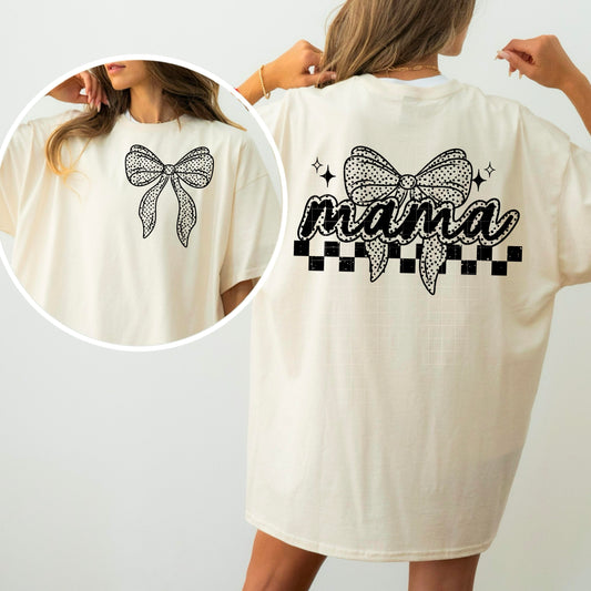 Mama Black Bow Transfer ** TWO PART* SOLD SEPARATELY**