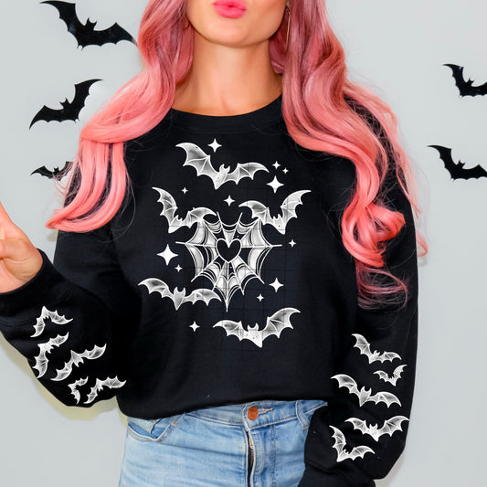 Bats & Heart Web Transfer ** TWO PART* SOLD SEPARATELY**