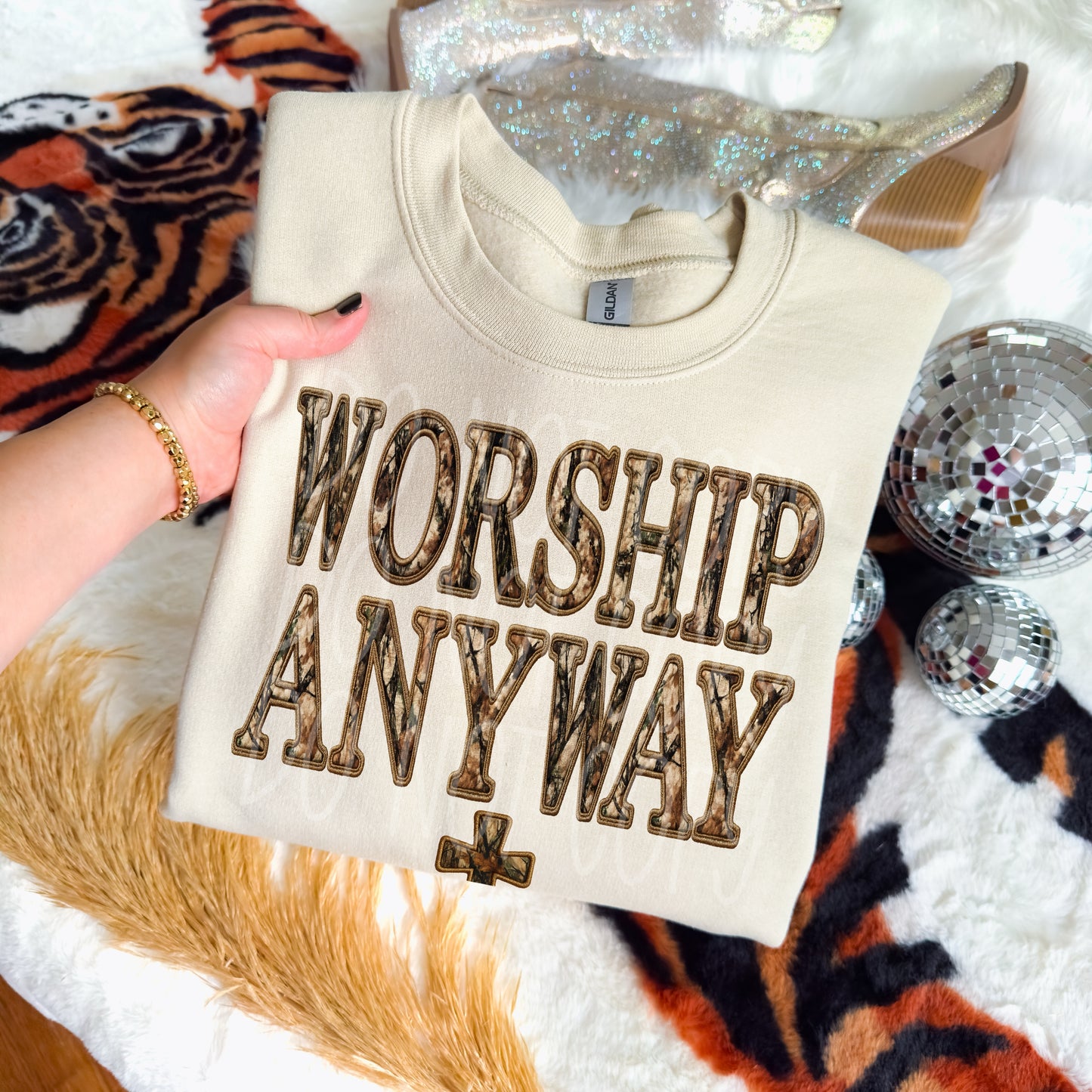 Worship Anyway Camo Transfer