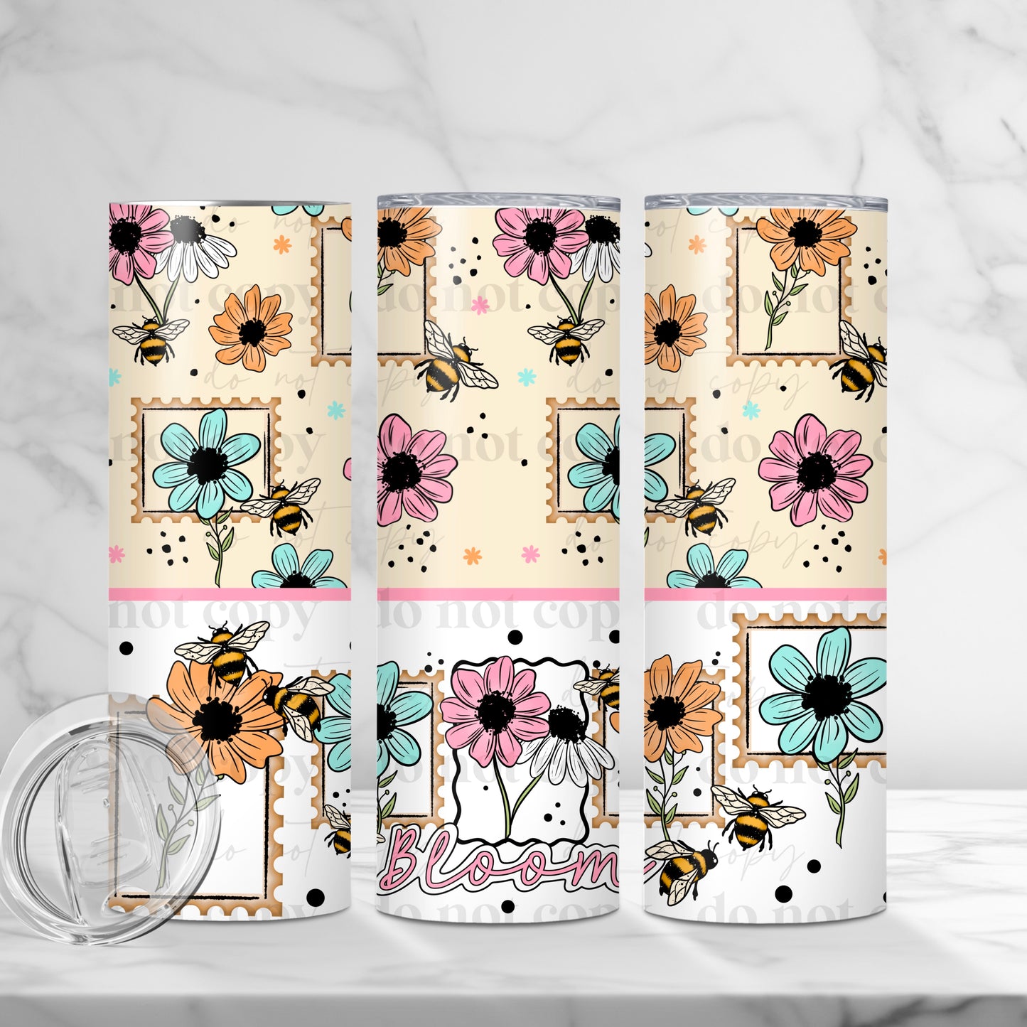 Bloom Stamp Tumbler Transfer