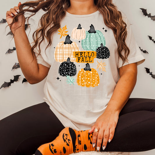 Hello Fall Pumpkins Transfer