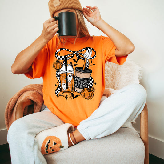Halloween Coffee Bow Transfer