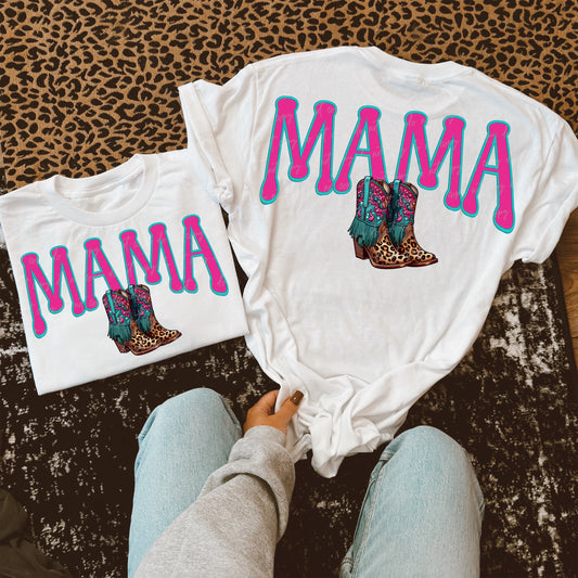 Mama Leopard Cowgirl Boots Transfer ** TWO PART* SOLD SEPARATELY**