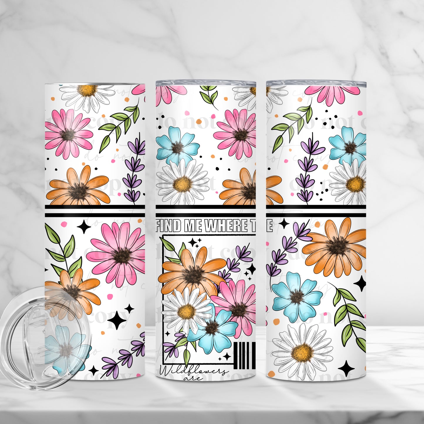 Find Me Wildflowers Tumbler Transfer