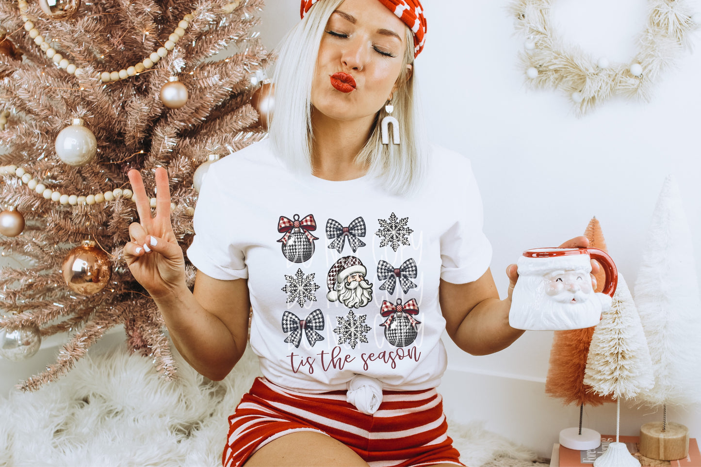 Santa Plaid Coquette Transfer