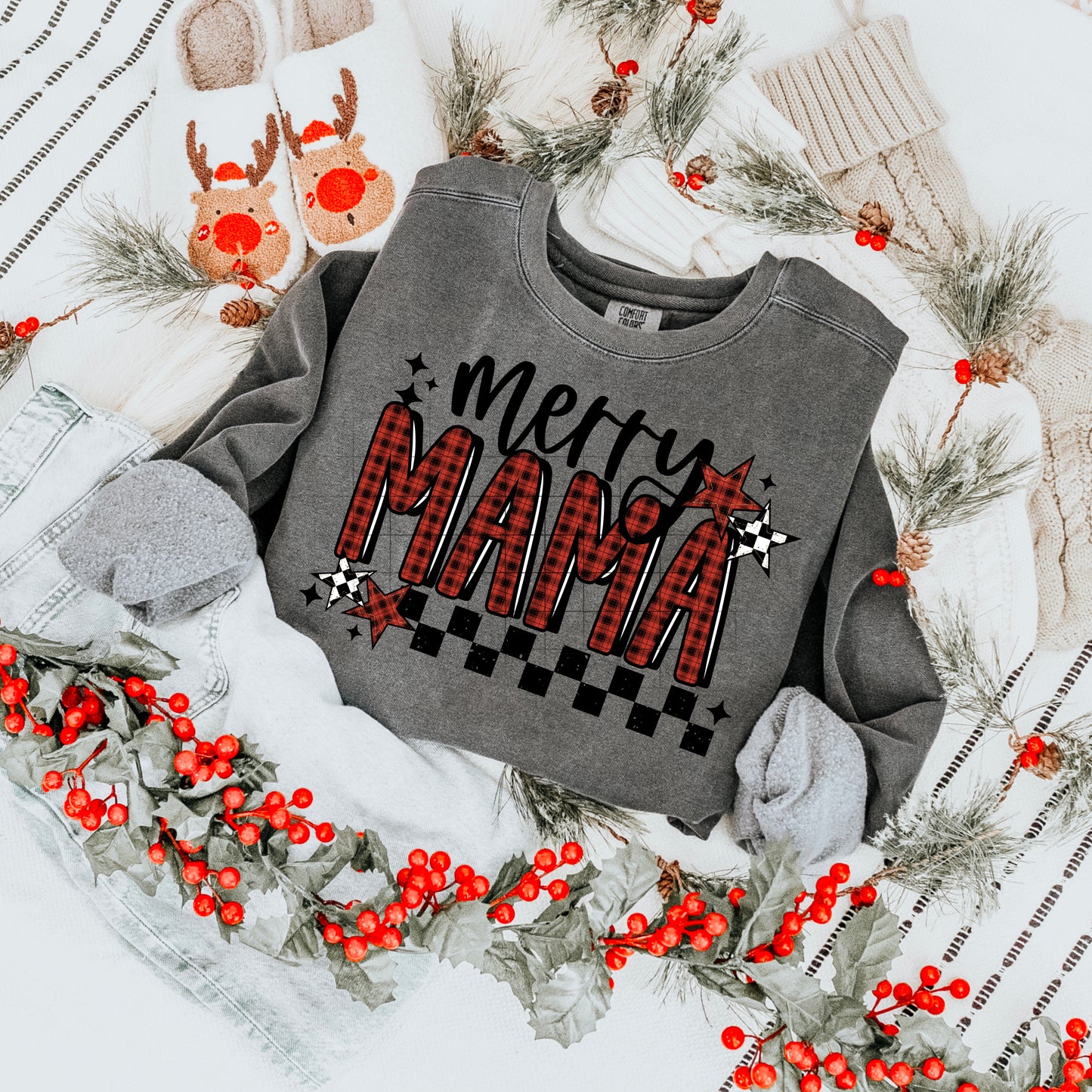 MERRY MAMA PLAID TRANSFER