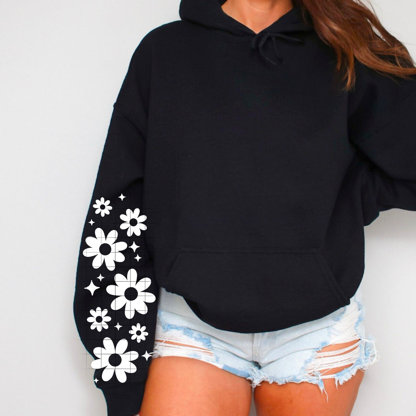 STACKED FLORAL WHITE TRANSFER