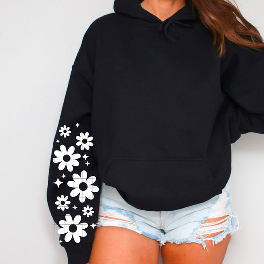 STACKED FLORAL WHITE TRANSFER