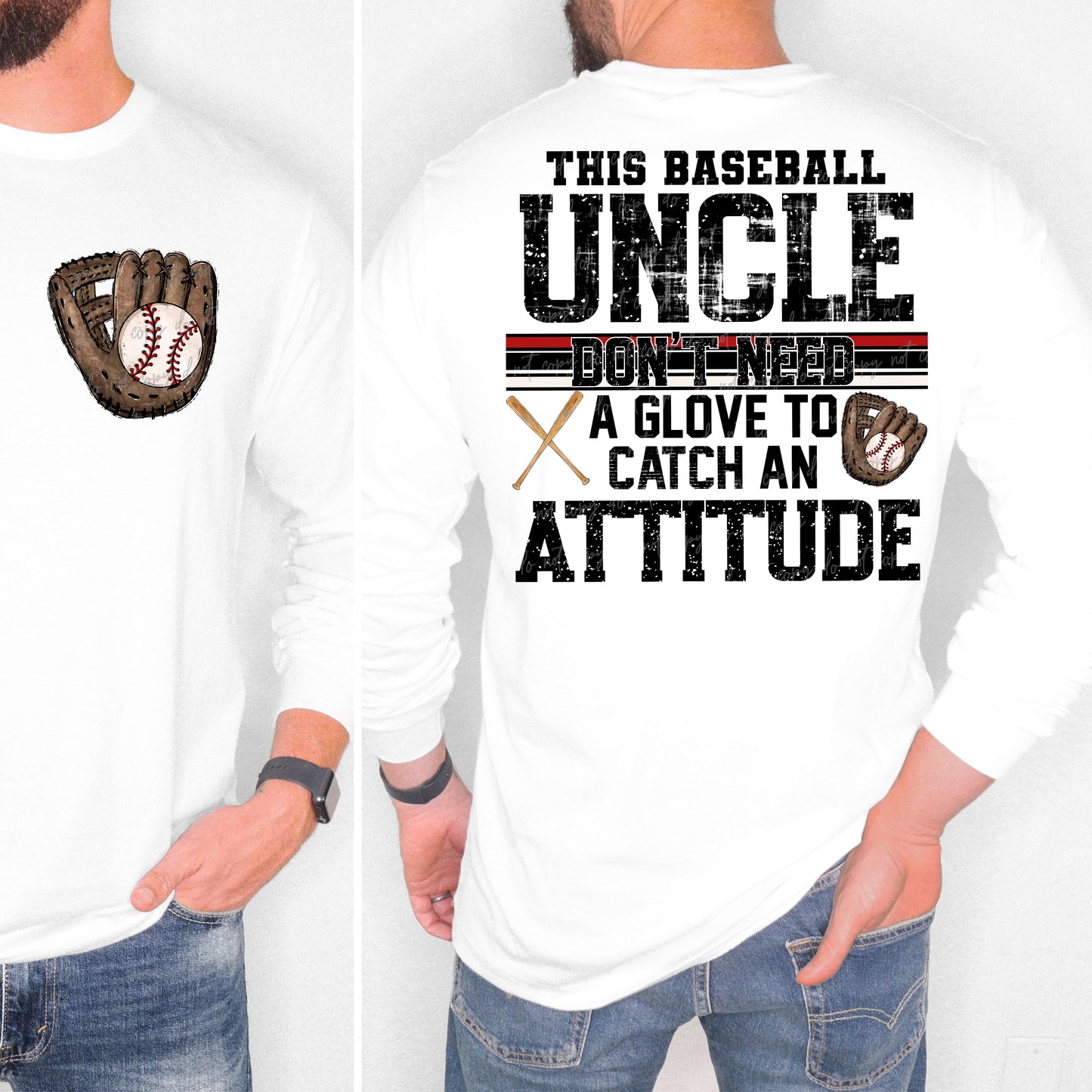 This Baseball Uncle Transfer ** TWO PART* SOLD SEPARATELY**
