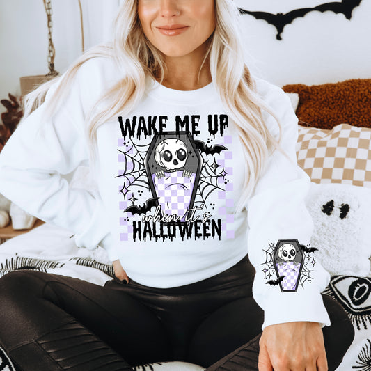 Wake Me Up When It's Halloween Black Transfer ** TWO PART* SOLD SEPARATELY**