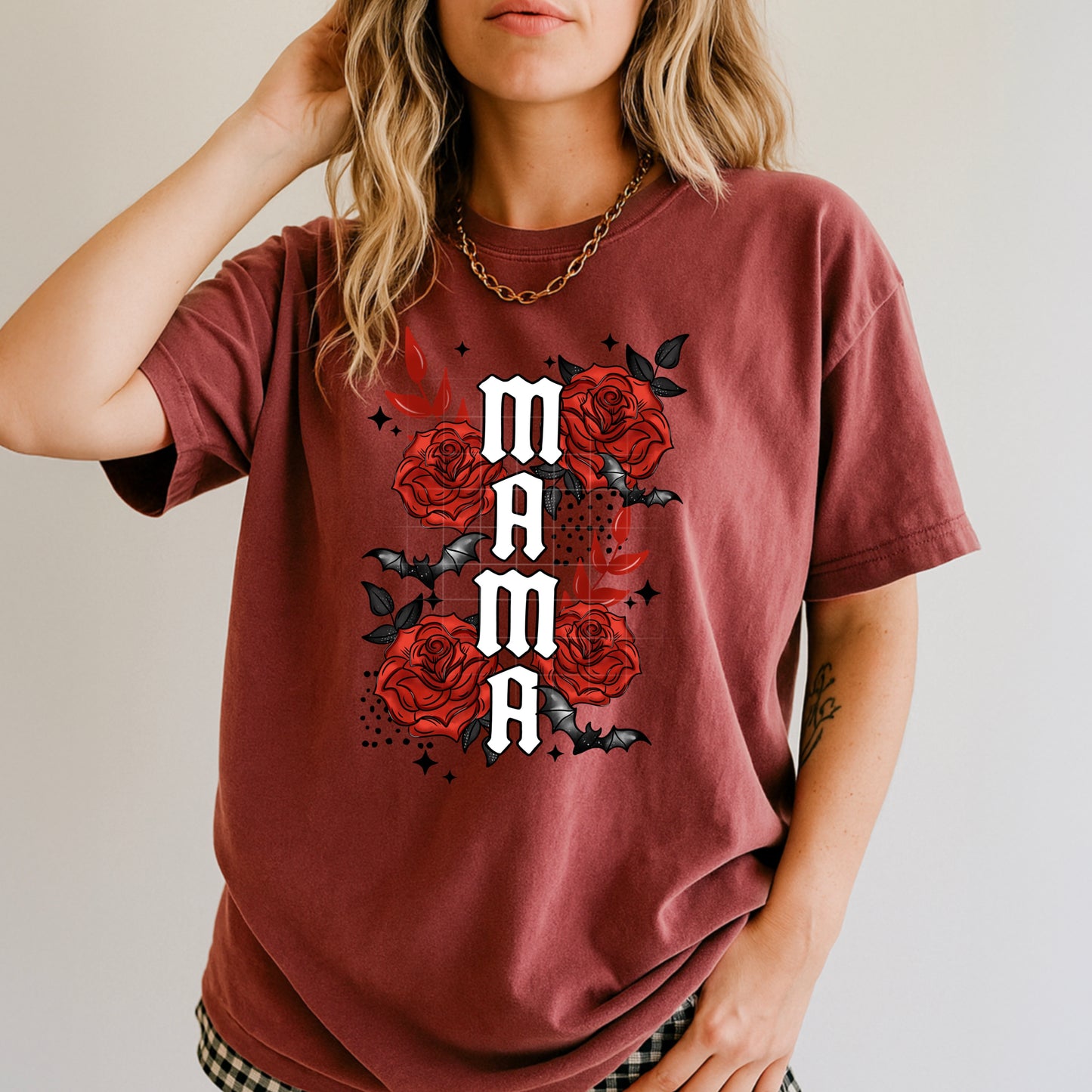 Mama Stacked Roses Transfer**SOLD SEPARATELY**
