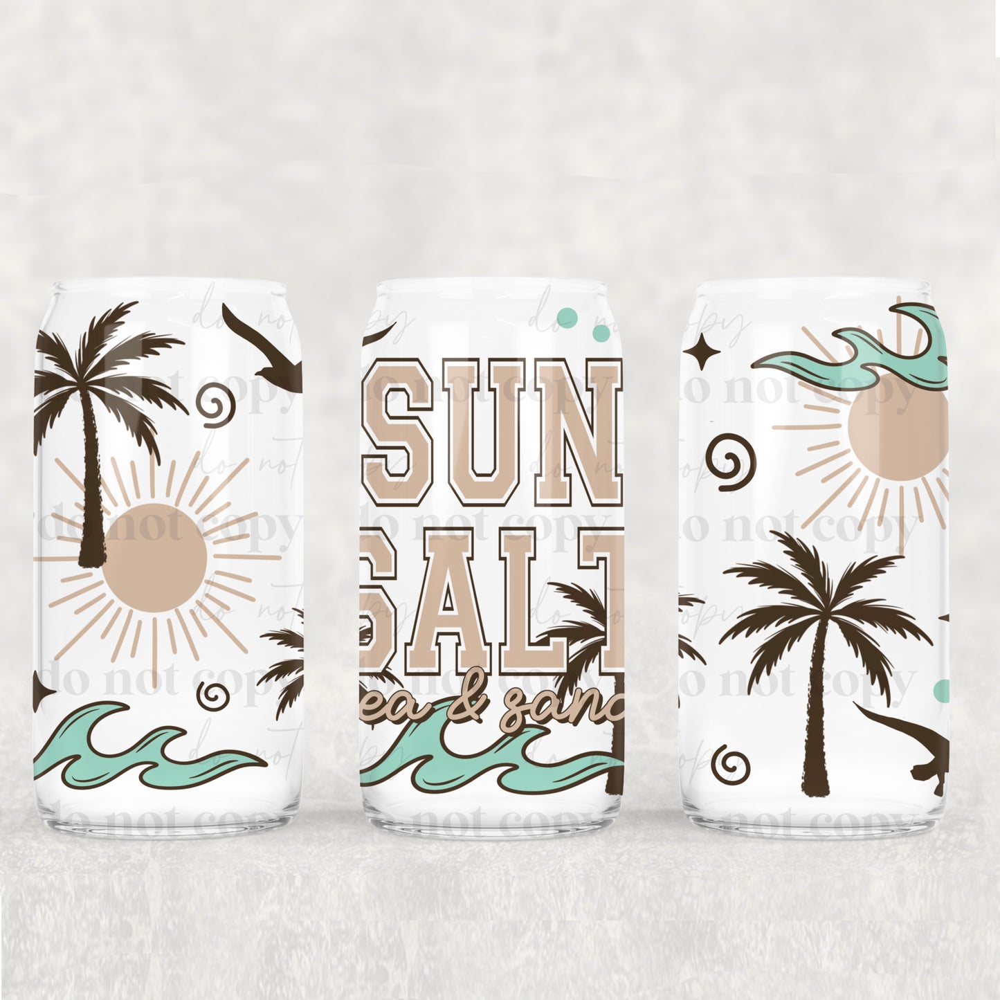Sun Salt Sea Sand 16oz Libbey Wrap Transfer