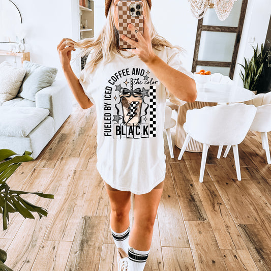 Fueled By Iced Coffee And The Color Black Transfer