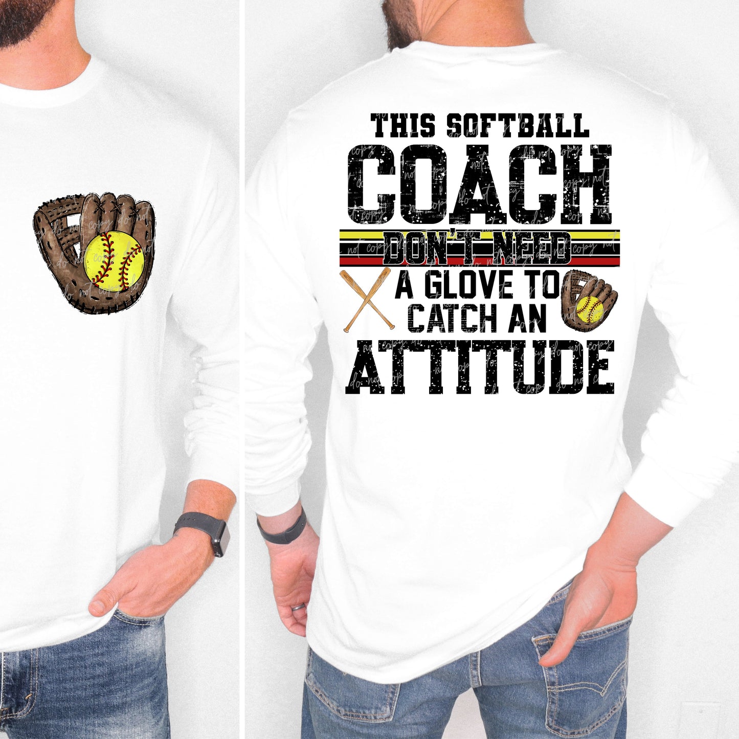 This Softball Coach Transfer ** TWO PART* SOLD SEPARATELY**