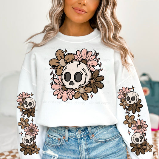 Floral Skull Transfer ** TWO PART* SOLD SEPARATELY**