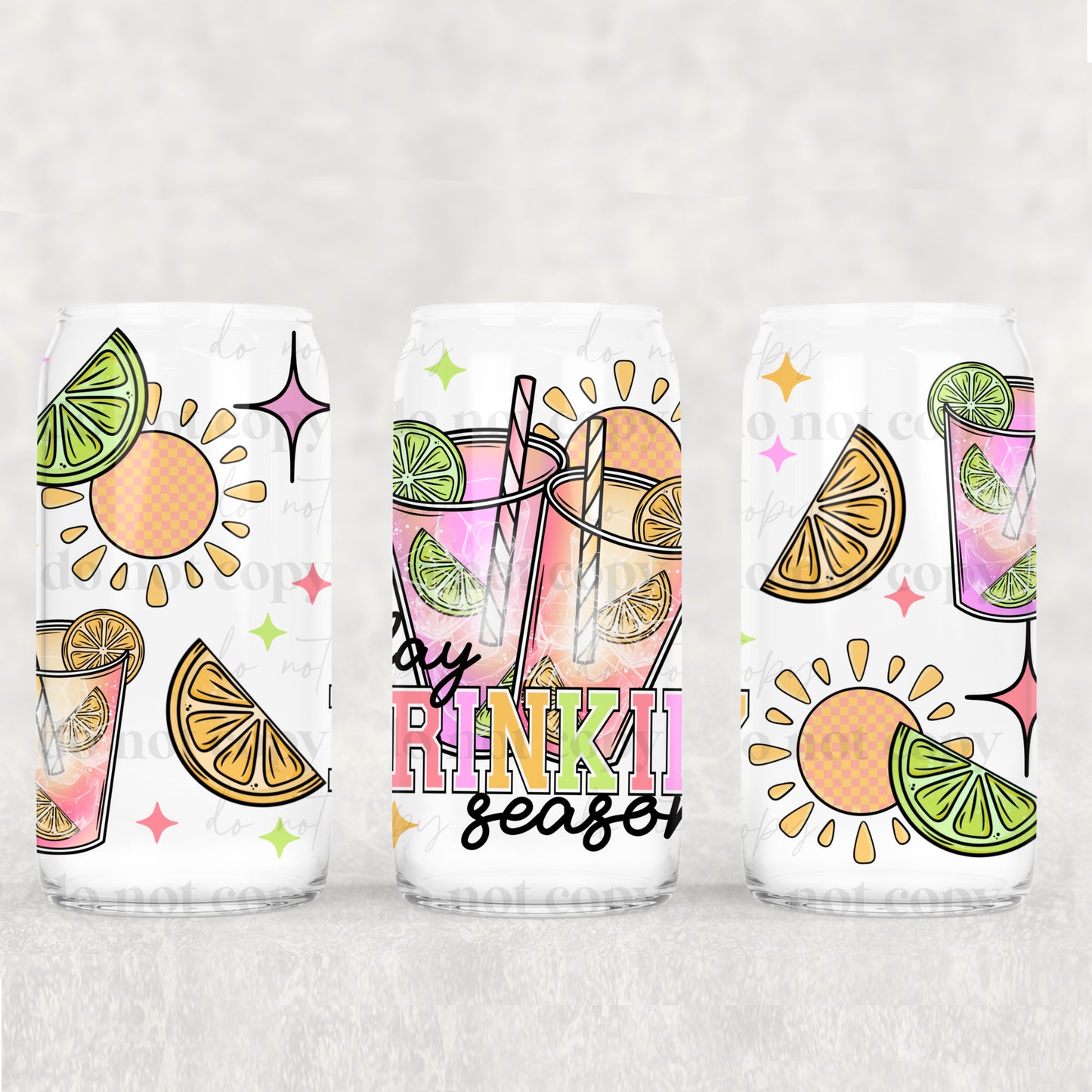 Day Drinkin 16oz Libbey Wrap Transfer