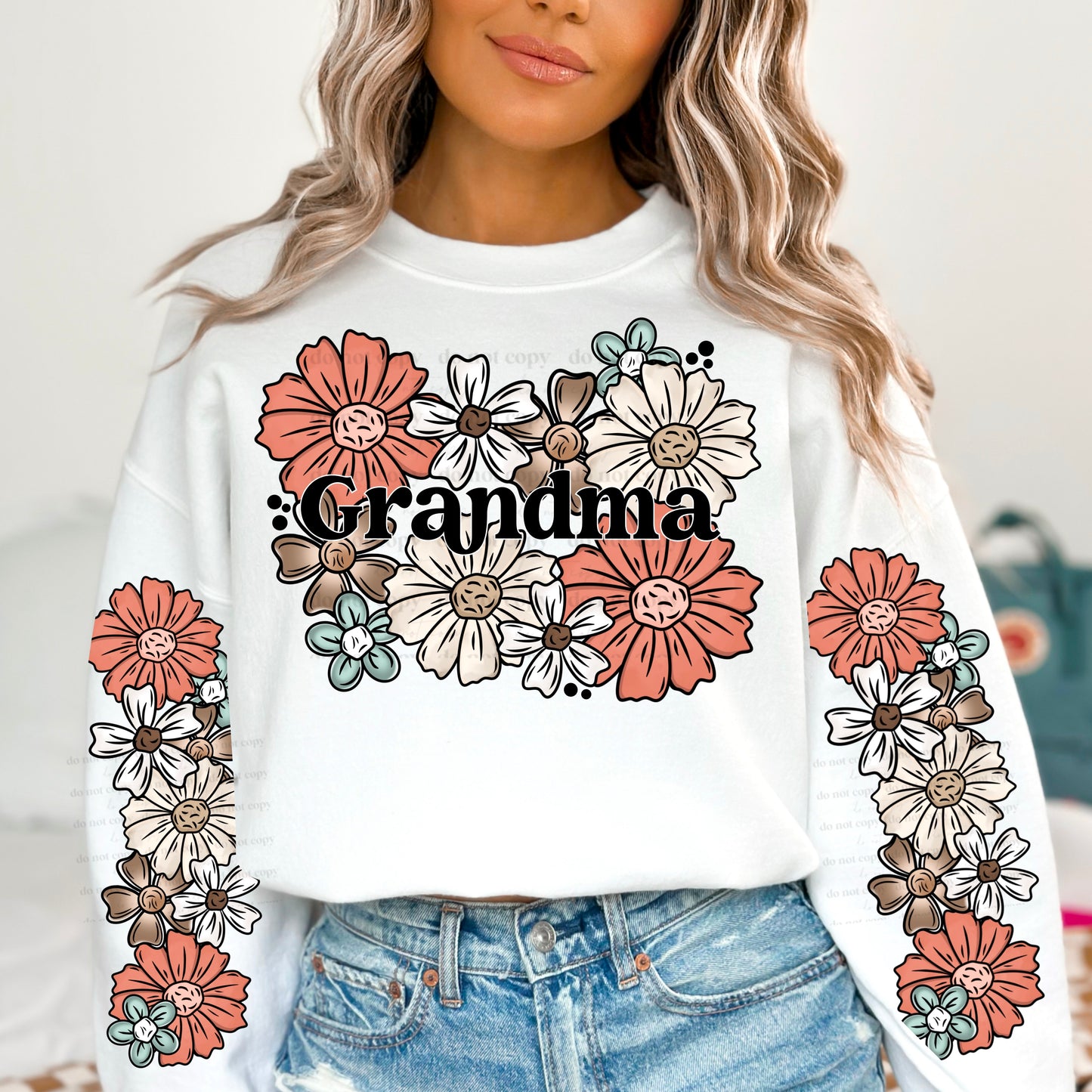 Grandma Floral Transfer ** TWO PART* SOLD SEPARATELY**