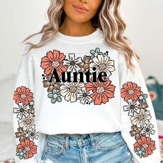 Auntie Floral Transfer ** TWO PART* SOLD SEPARATELY**