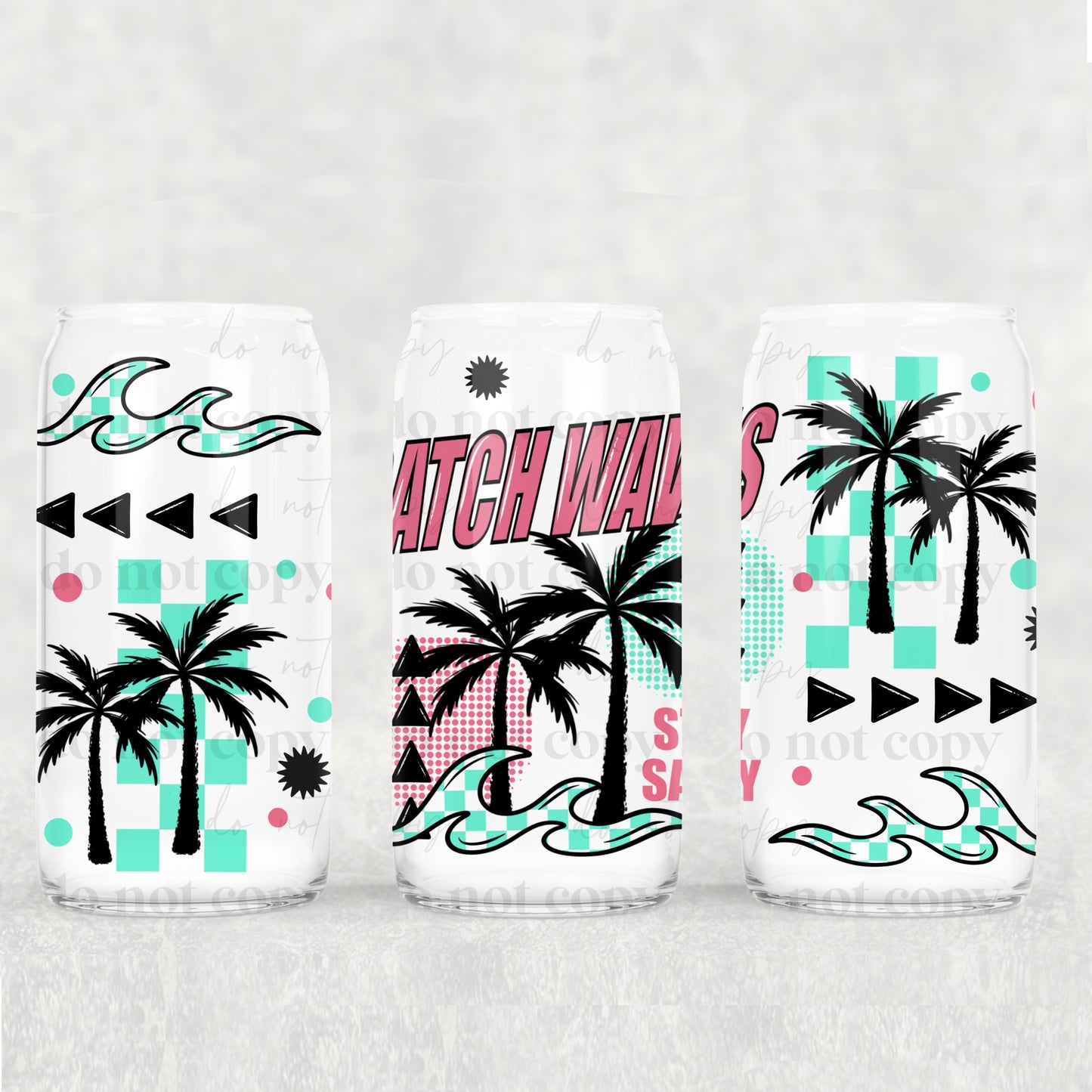 Catch Waves 16oz Libbey Wrap Transfer