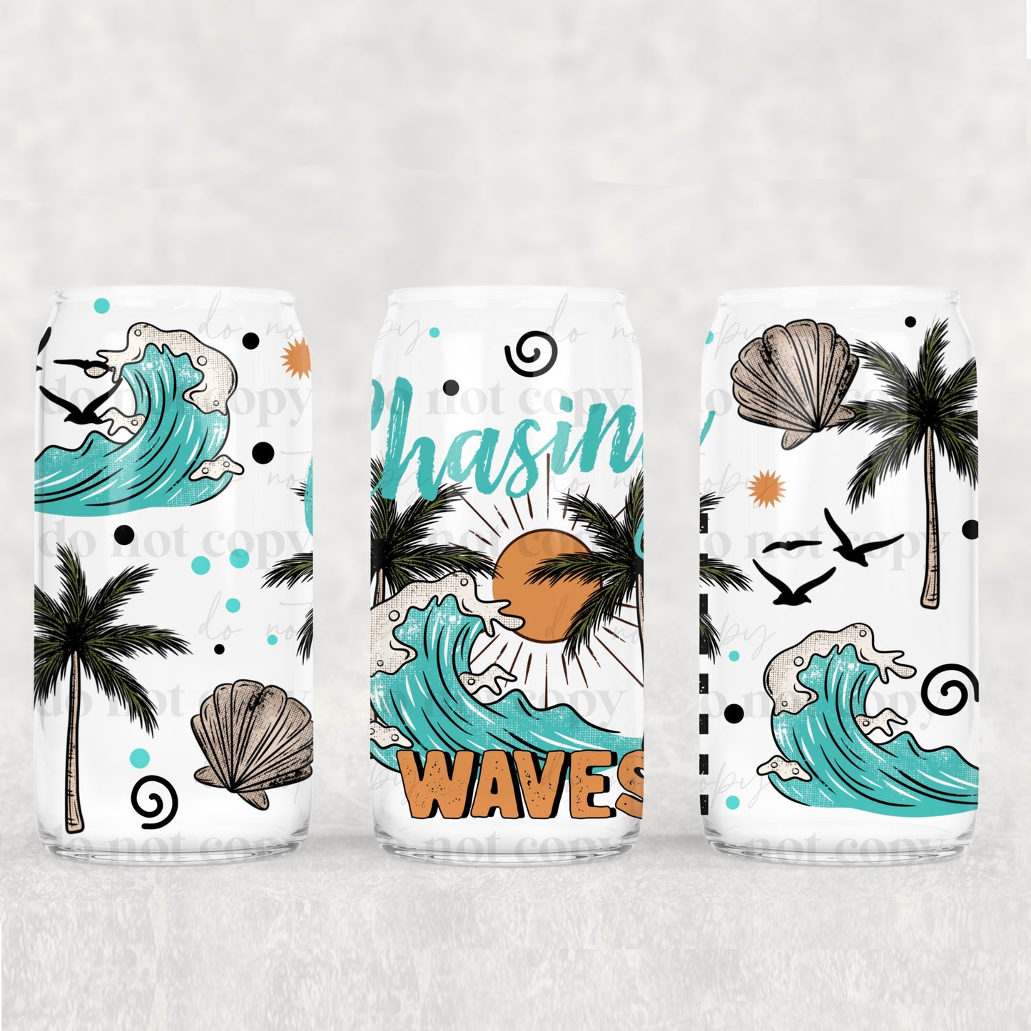 Chasing Waves 16oz Libbey Wrap Transfer