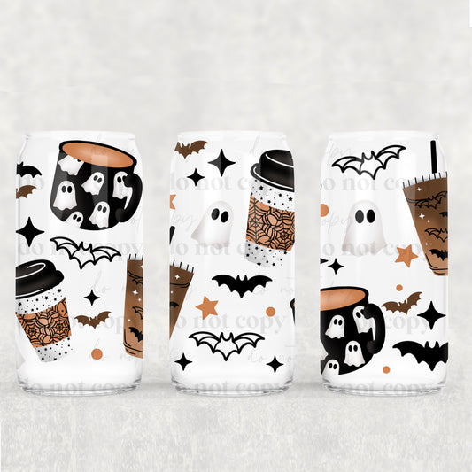 Spooky Coffees 16oz Libbey Wrap Transfer