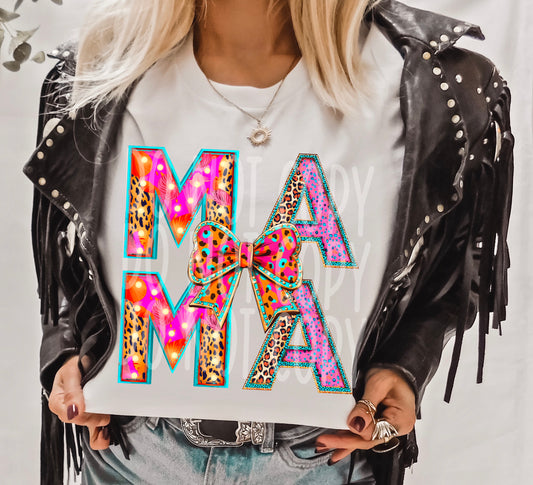 Mama Retro Bow Transfer
