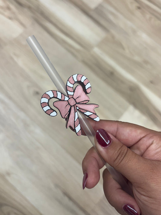 Rose Gold Candy Cane - 3D Printed Straw Topper