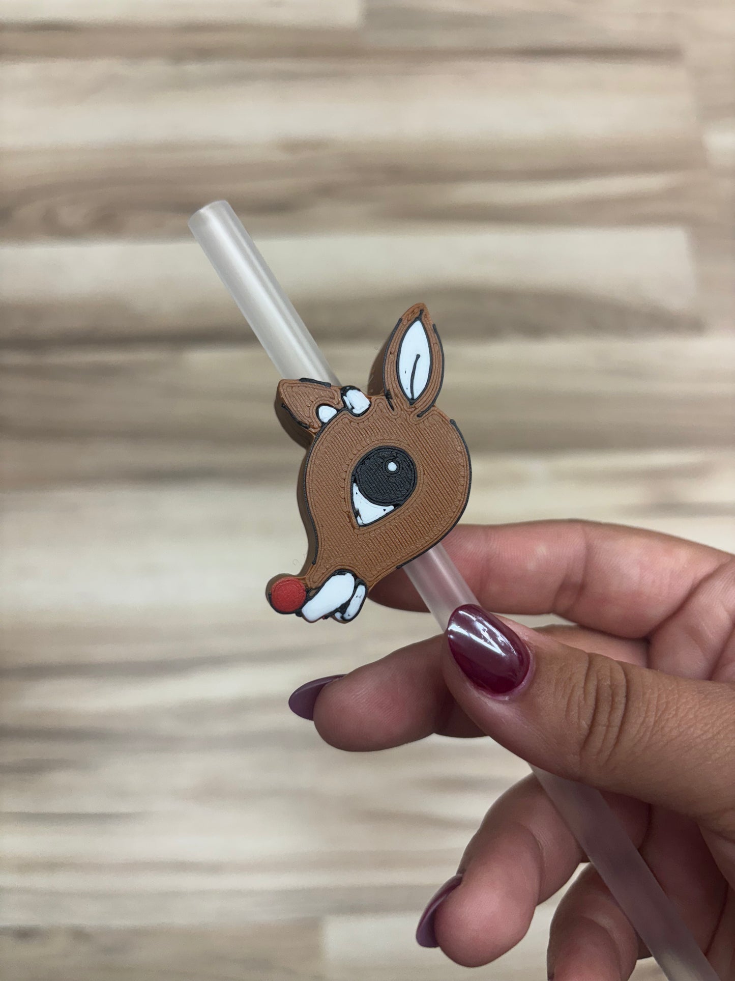 Rudolph  - 3D Printed Straw Topper