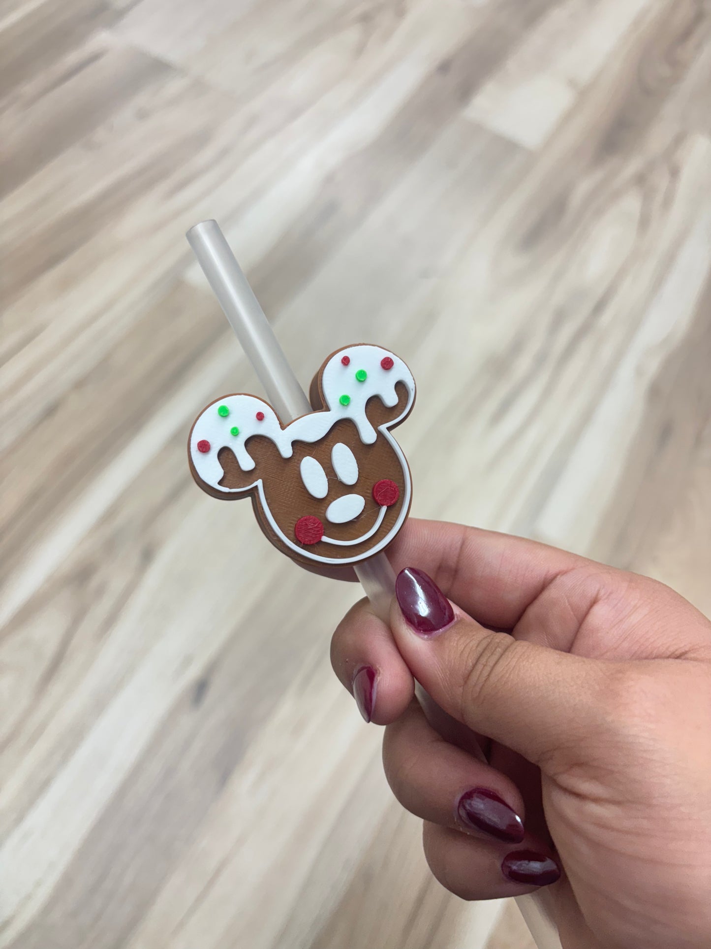 Mouse Christmas  - 3D Printed Straw Topper