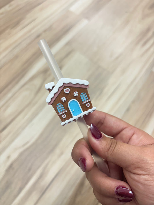 Gingerbread House - 3D Printed Straw Topper