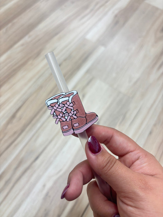Rose Gold Boots  - 3D Printed Straw Topper