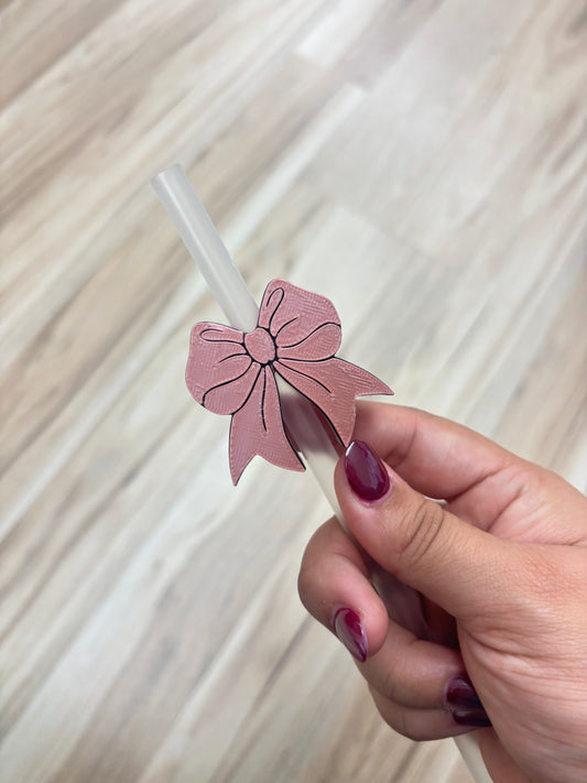 Rose Gold Bow - 3D Printed Straw Topper